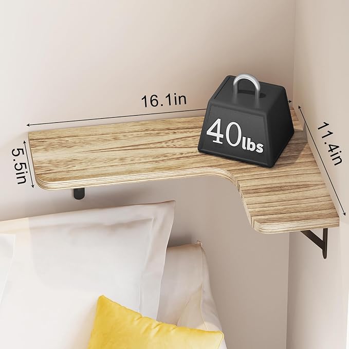 YGEOMER Corner Floating Shelves, Wall Mounted Corner Shelf for Bathroom, Kitchen, Bedroom, Home Decor, Laundry Room, Living Room(Set of 4 Rustic Brown)