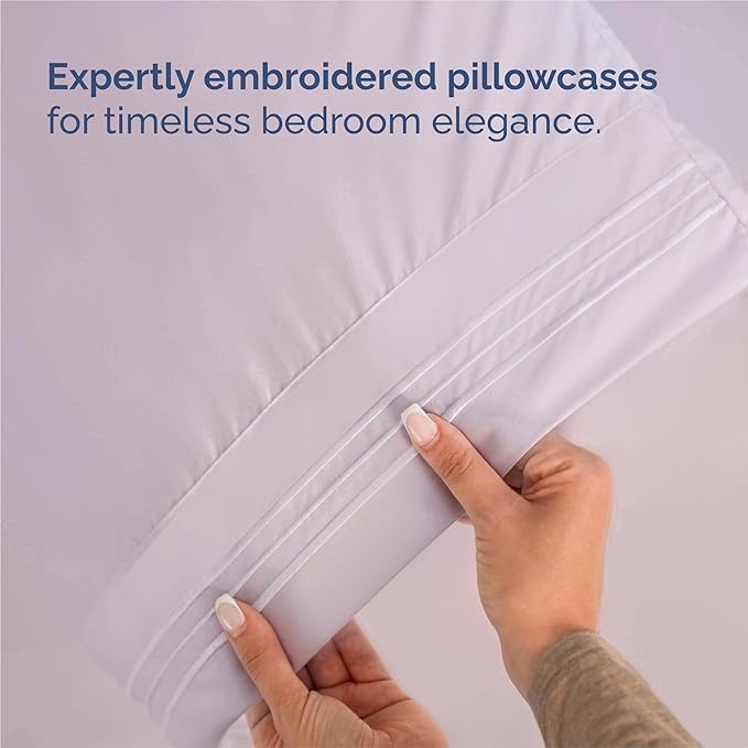 King Size 4 Piece Sheet Set - Comfy Breathable & Cooling Sheets - Hotel Luxury Bed Sheets for Women & Men - Deep Pockets, Easy-Fit, Soft & Wrinkle Free Sheets - Light Lavender Oeko-Tex Bed Sheet Set