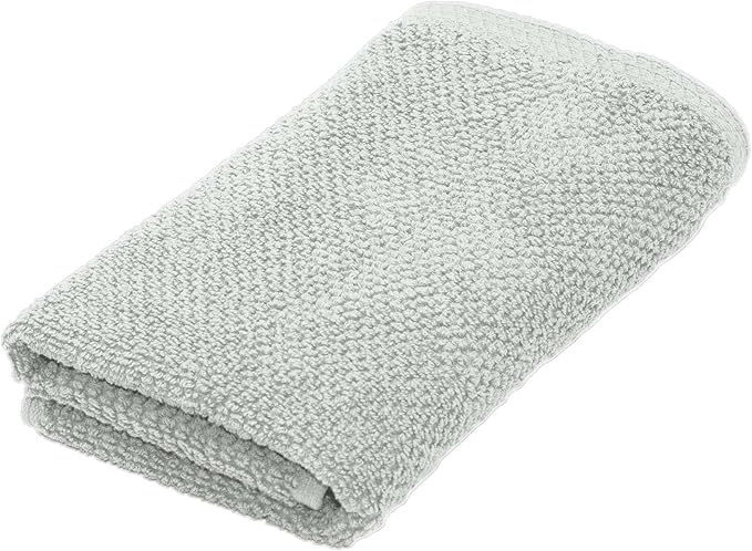Great Bay Home Light Grey Hand Towel - 100% Cotton 26x16 Towel - Absorbent, Quick-Drying, Durable Hand Towels for Bathroom Decor - Low-Twist, Two-Ply Fibers (Light Grey)