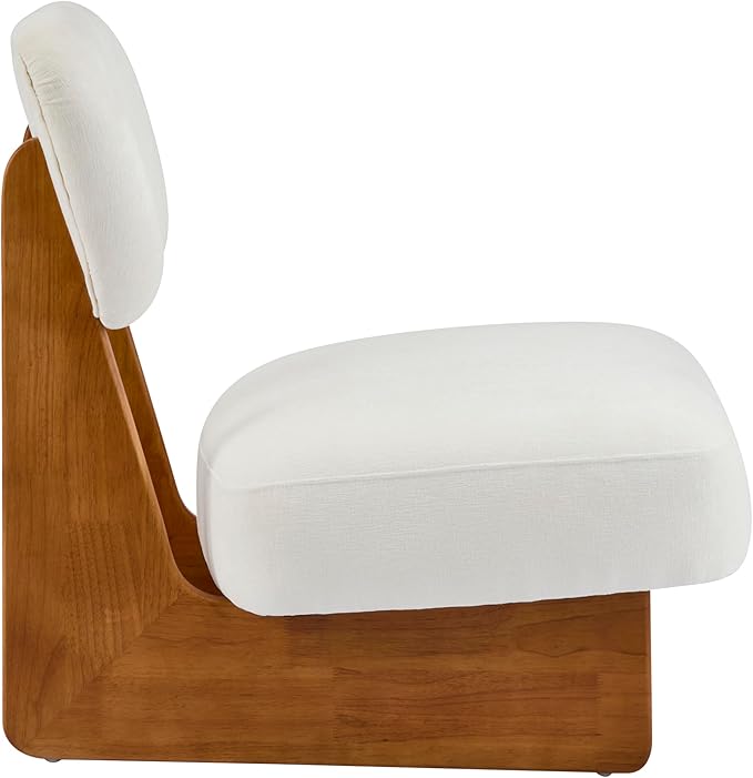 Accent Chairs Set of 2, Mid-Century Modern Chair with Polyester Upholstery, Wood Base With Walnut Finish, Minimalist and Stylish Accent Seating for Living Room, Bedroom, Balcony (Beige+Natural)