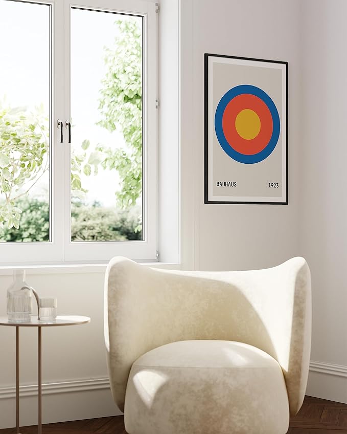 HAUS AND HUES Bauhaus Poster – Colorful Geometric Wall Art, Abstract Circle Print, Contemporary Decor for Living Room (Unframed 24x36)