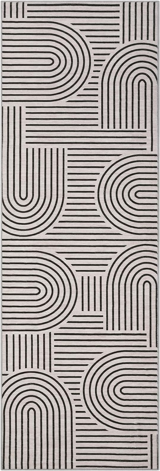 Modern Rug 2x6 Runners for Hallways, Abstract Kitchen Runner Rugs Non Slip Bath Runner, Rainbow Washable Runners Rug for Bedroom, Soft Long Rugs for Entryway Bathroom Laundry Dorm, Light Camel