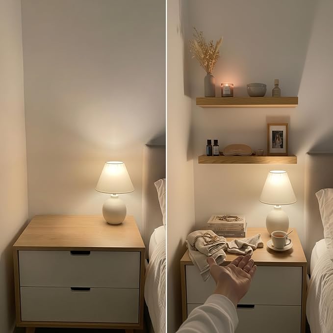 BAOBAB WORKSHOP Natural Wood Floating Shelves for Wall 24 inch - Floating Wall Shelves for Kitchen Bedroom - Wooden Bathroom Shelves - Oak Floating Shelf - 24 x 6.7 Inch, Set of 2