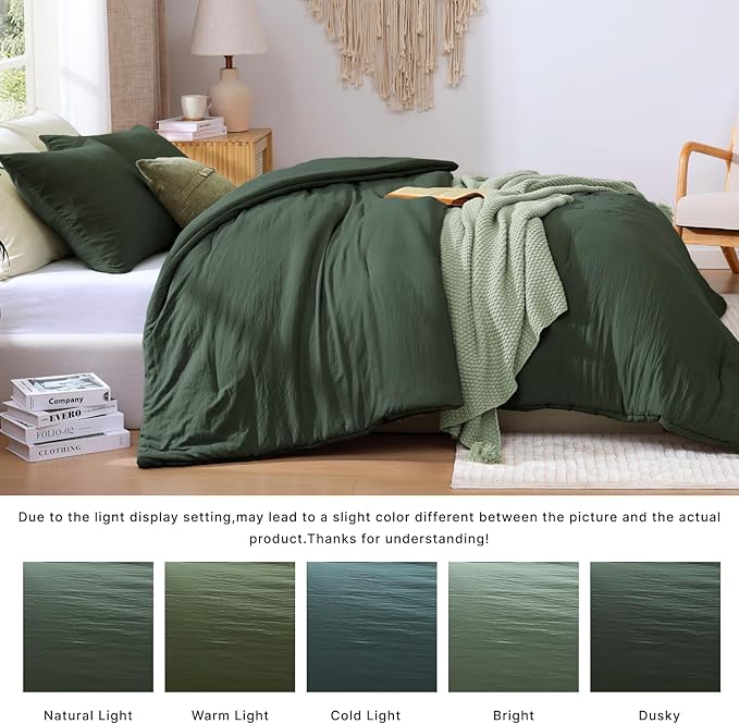 WRENSONGE Twin/Twin XL Comforter Set - 2 Pieces Deep Forest Comforter Prewashed Soft Lightweight for All Seasons,Fluffy Down Alternative Twin XL Comforter with 1 Pillow Sham
