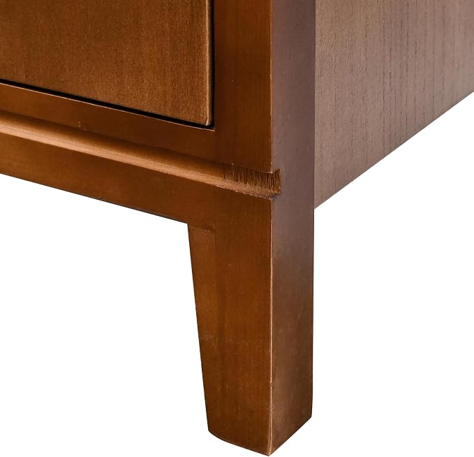 eHemco Kawaii Sweetheart End Table, 16.5 x 14 x 31 Inches, Indoor Living Room Side Table, Antique Walnut