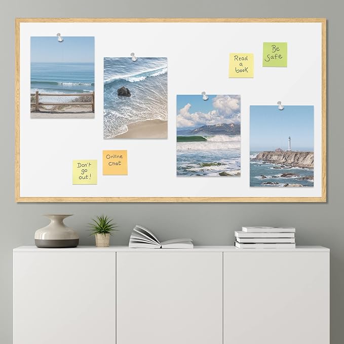 SIGNWIN Poster Bathroom Decor 11"x14"x 4, Wall Art Room Decor Multicolor for Living Room, Bedroom, Office White Aerial View Blue Ocean Wave Beach Shore Nature Wilderness Realism Decorative Landscape