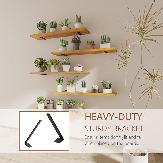 5 Tier Book Shelf,Long Floating Shelf for Wall 36 inch,Wall Mounted Bookshelf with Heavy Duty Brackets,Large Bookcase