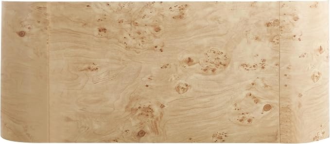 SSLine Mid-Century 47.24" Curved Coffee Table with Pedestal Base Burl Wood Veneer Natural Grain Top Center Table C-Shaped Center Tables for Living Room Bedroom