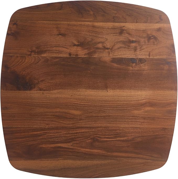 31.5" Square Dining Table for 2-4 People with Walnut Tabletop,Mid-Century Walnut Tulip Kitchen Table, Pedestal Base Table for Small Space Home Office Living Room