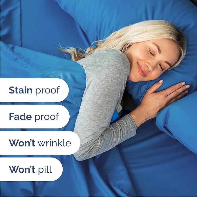 Cal King Size 4 Piece Sheet Set - Comfy Breathable & Cooling Sheets - Hotel Luxury Bed Sheets for Women & Men - Deep Pockets, Easy-Fit, Soft & Wrinkle Free Sheets - Royal Blue Oeko-Tex Bed Sheet Set