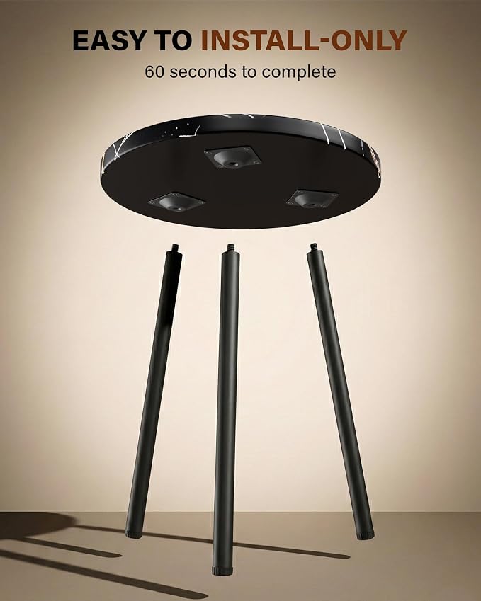 Plant Stand Indoor 2 Pack: Corner Wood 20 Inch Plant Stand Mid Century Modern Decor - Small Round Plant Table for Indoor Plants - Plant Holder for Patio Living Room Bathroom Office (Black Marble)