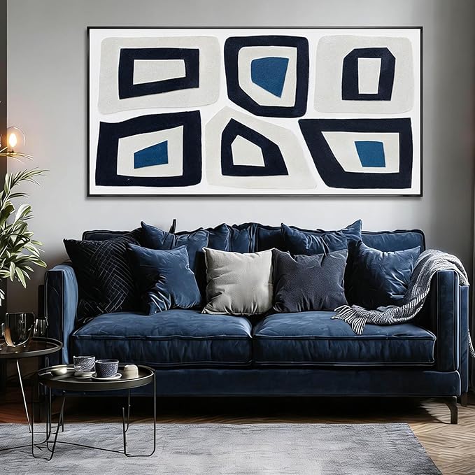 SOUGUAN Abstract Canvas Wall Art Line Oil Painting Modern Pictures 24"x48" Decorations for Bedroom Office Artwork Kitchen Poster