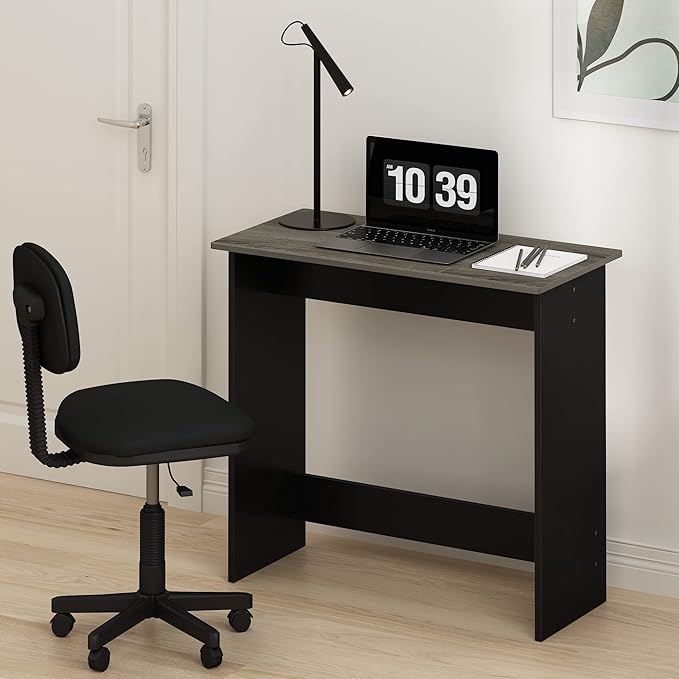 Furinno Simplistic Small Desk, 31.3" Wide Gaming Desk, Rectangular Computer Desk with Rounded Edges, Office Desk for Home Office, Bedroom, Study Room, Dorm, French Oak
