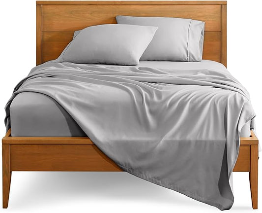 Bare Home California King Sheet Set - 1800 Ultra-Soft Microfiber Cal King Bed Sheets - Double Brushed - Deep Pockets - Easy Fit - 4 Piece Set - Bed Sheets (California King, Light Grey)