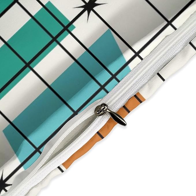 Mid Century Duvet Cover Sets Aesthetic Abstract Geometric Mid Century Retro Printed Lightweight Soft Quilt Cover Minimalist Soft Microfiber 3 Piece (1 Duvet Cover 68x86in + 2 Pillow Sham 20x30in)
