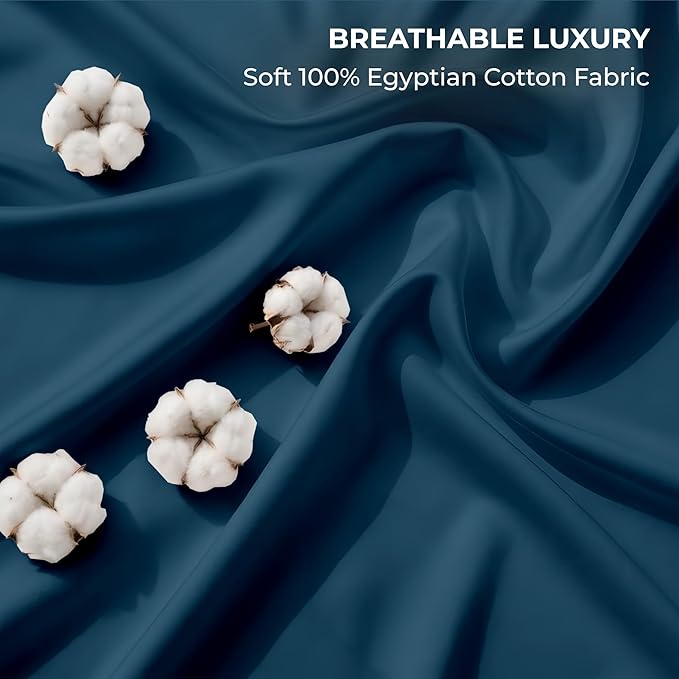 SGI bedding 100% Egyptian Cotton Sheets Twin XL Size – 600 Thread Count Sheets Set, Soft, Cooling, 15" Deep Pocket, Luxury Hotel Bedding, Breathable, Durable - Teal