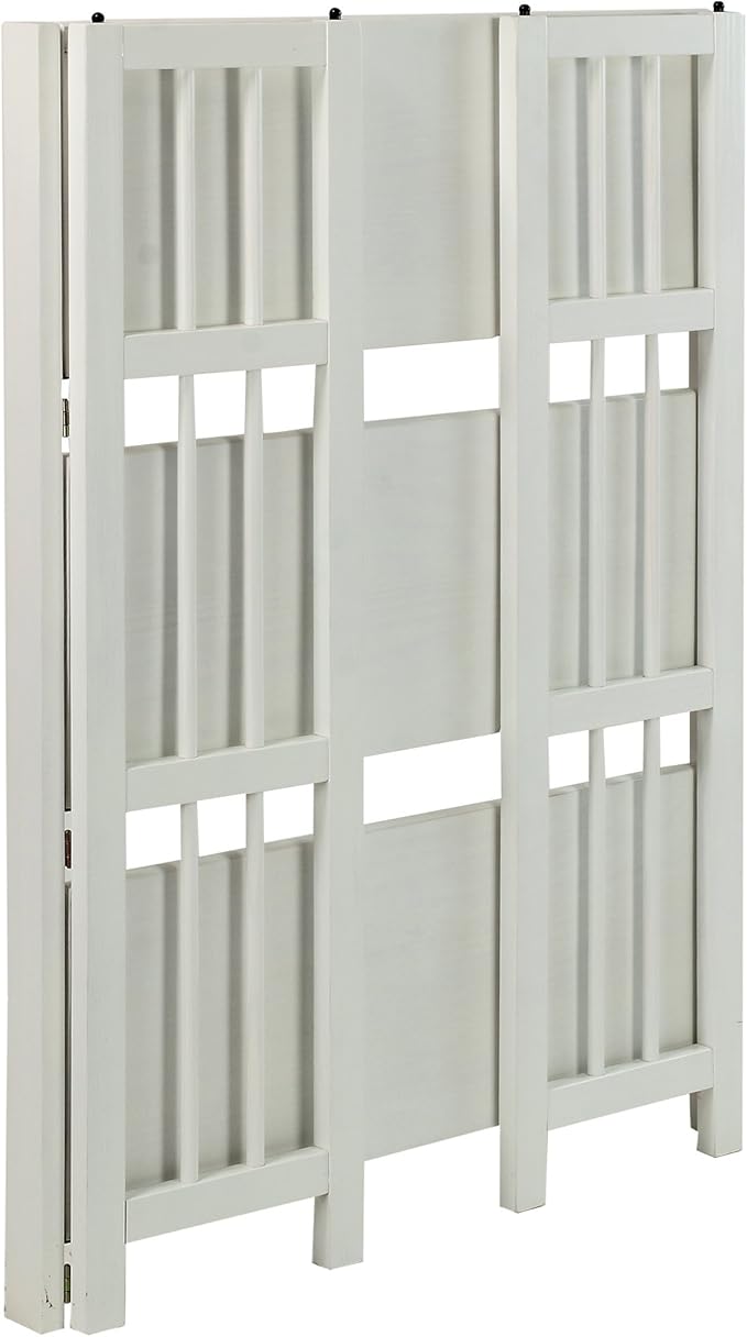Casual Home 3-Shelf Folding Stackable Bookcase (27.5" Wide)-White