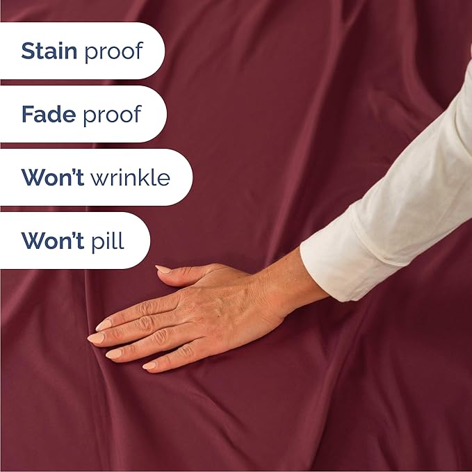 Cal King Size 4 Piece Sheet Set - Comfy Breathable & Cooling Sheets - Hotel Luxury Bed Sheets for Women & Men - Deep Pockets, Easy-Fit, Soft and Wrinkle Free Sheets - Burgundy Oeko-Tex Bed Sheet Set