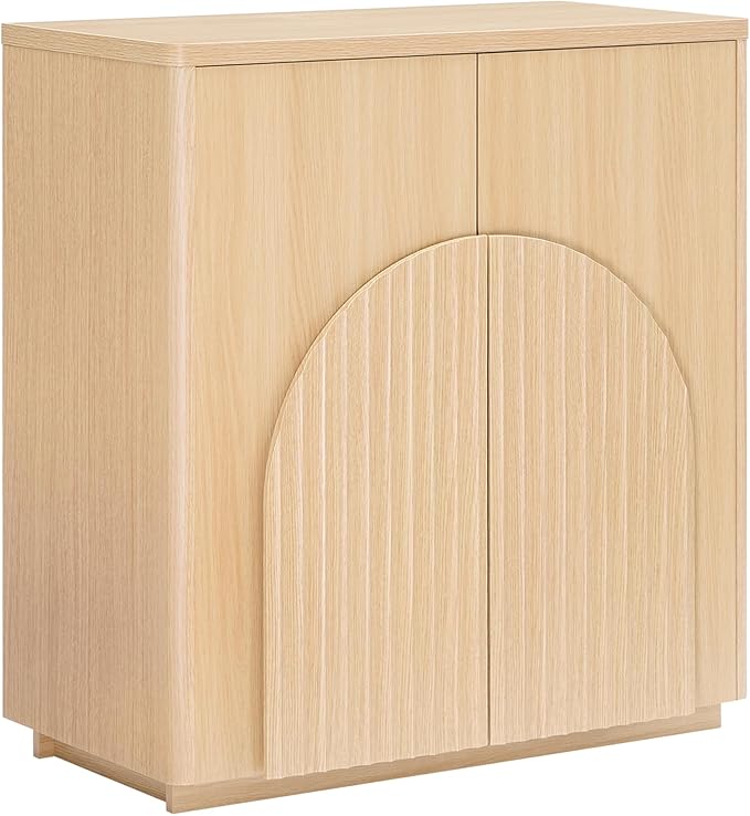 CHITA Sideboard Buffet Cabinet with Storage, Small Storage Cabinet with Doors and Shelves for Living Room Accent, Bar, Kitchen, Oak