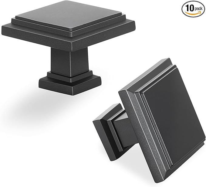 10 Pack Matte Dark Gunmetal Gray Cabinet Knobs Drawer Knobs Modern Cabinet Pulls Kitchen Cabinet Handles Kitchen Cabinet Hardware Timeless Drawer Pulls for Dresser Cupboard Wardrobe, Gray(1x10)