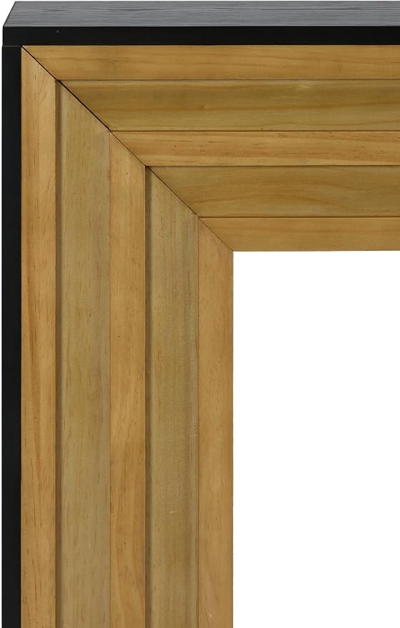 Wood Console Table, 47.24" Retro Long Boho Sofa Table Behind Couch with Layered Wood Frame and Black Top, Wooden Narrow Sofa Table Hall Table for Living Room Foyer Entrance Entryway, Natural