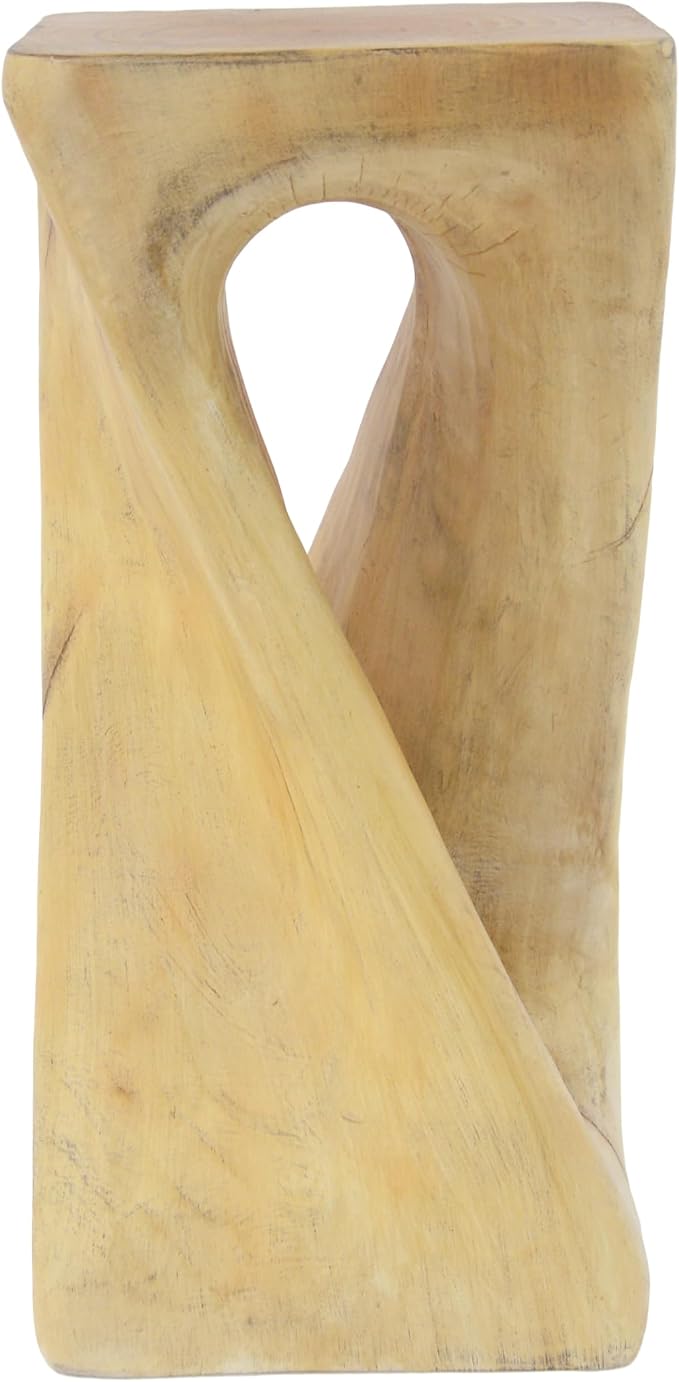 ø12.5'' Square Side Table End Table for Living Room, Modern Farmhouse Style, Magnesium Oxide & Lightweight Concrete Material for Indoor & Outdoor, No Assembly, Wood Grain, Natural