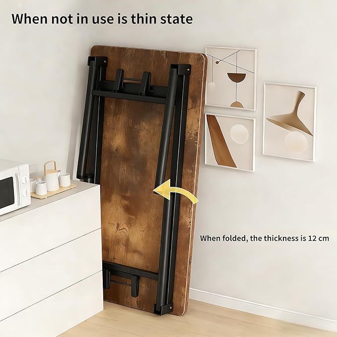 31.5 Inch Foldable Desks for Small Spaces, No Assembly Required Computer Desk Space-Saving Folding Study Table for Home Office