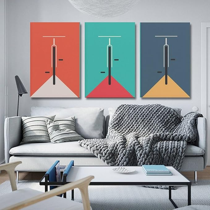 9W Bauhaus Poster Abstract Canvas Wall Art Set of 3 Modern Boho Decor For Bedroom Livingroom Frame-style 20x30inch(50x75cm)