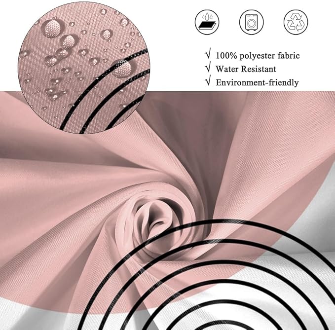 Pink and Orange Boho Shower Curtain for Bathroom Modern Abstract Minimalist Bathroom Decor Set Mid Century Arch Sun Aesthetic Bathtub Curtain Washable Waterproof Polyester Fabric with Hooks 69x75 Inch
