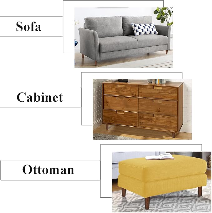 AORYVIC Furniture Legs Wood Sofa Legs Walnut Color Couch Replacement Legs for Cabinet Vanity Couch Chair Dresser Pack of 4 (6 inch)