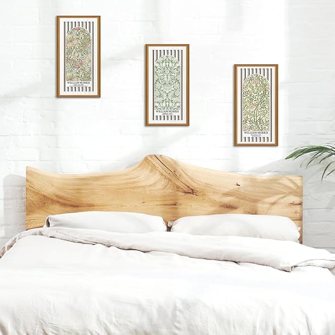 Ausril Boho Flower Wall Decor,William Morris Wall Art,Flower Market Artwork,Matisse Flower Art,Vintage Floral Wood Decor,William Morris Lily Sunflower Botanical Wildflower Sign for Living Room Bedroom