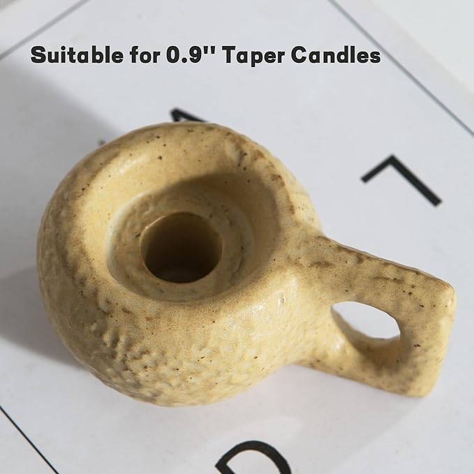 Candle Holder Ceramic Candlestick Holder, Candlelight Stand for Spell Candles, Taper Candles, and Incense, Halloween Christmas Dining Room Home Decoration Display
