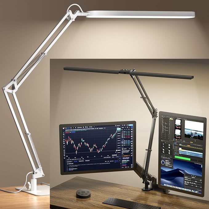 SKYLEO Desk Lamp - LED Desk Light - 5 Color Modes X 11 Brightness Levels, Timmer & Memory Function, Eye Caring, Easy Installation