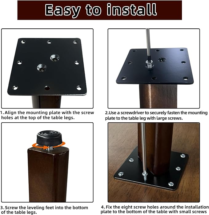 QLLY 28 inch Slant Wooden Table Legs, Solid Wood Angled Desk Legs, Furniture Legs, Set of 4, Easy to Install - Perfect for DIY Dining Tables, Coffee Tables, and Benches (Dark Walnut, 28")