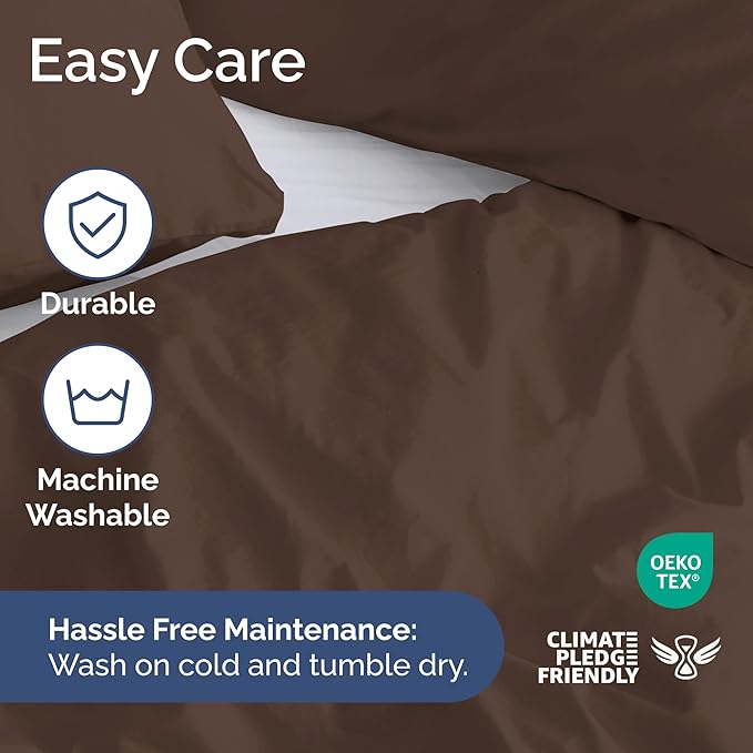 Duvet Cover Twin/Twin XL Size - Extra Soft Twin/Twin XL Size Duvet Cover - Lightweight & Breathable & Fade Free with Zipper Closures and Ties - 68" x 90" Inches - (Brown) Comforter Not Included
