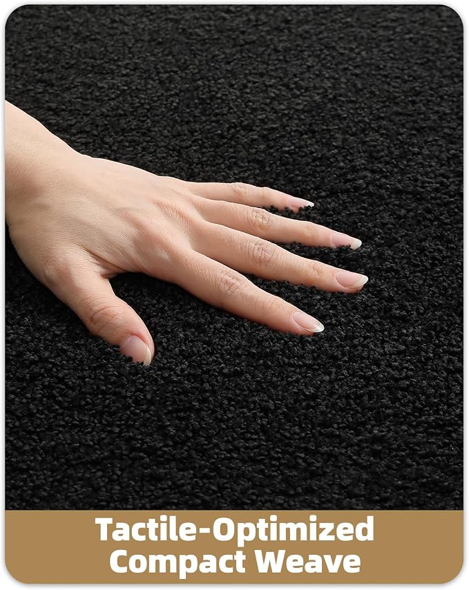 Color&Geometry Large Bath Mats for Bathroom Non Slip, 24"x36" Black Bathroom Rugs, Absorbent, Soft, Washable, Microfiber Bath Rug Shower Mat