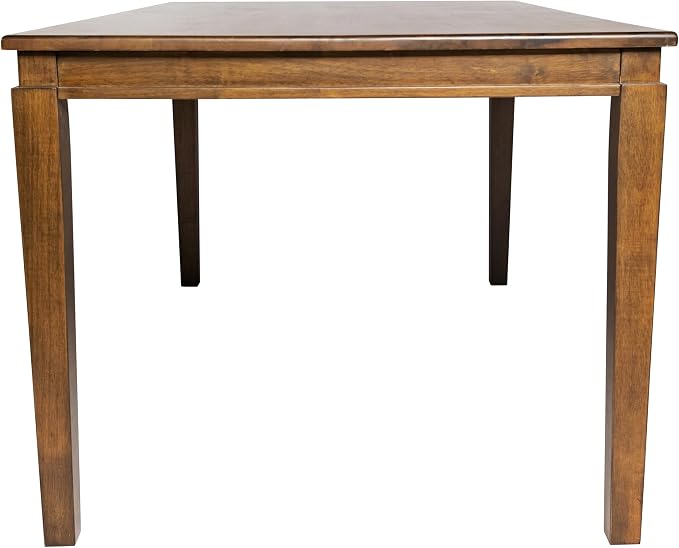 Merrick Lane Hayden 60" Solid Wood Dining Table with Tapered Wooden Legs, Seating for 6, Brown Matte