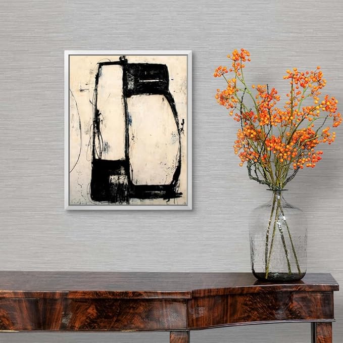 CANVAS ON DEMAND Lazy Dog Silver Float Framed Canvas Wall Art Print by Erin Ashley, Abstract, Home Decor, Modern Abstract, Artwork,11" x14in
