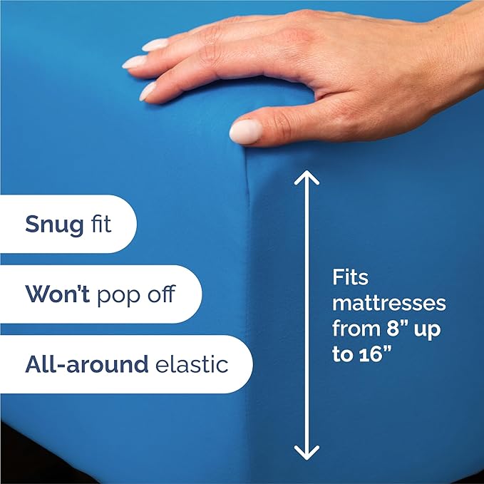 King Size 4 Piece Sheet Set - Comfy Breathable & Cooling Sheets - Hotel Luxury Bed Sheets for Women and Men - Deep Pockets, Easy-Fit, Soft and Wrinkle Free Sheets - Royal Blue Oeko-Tex Bed Sheet Set
