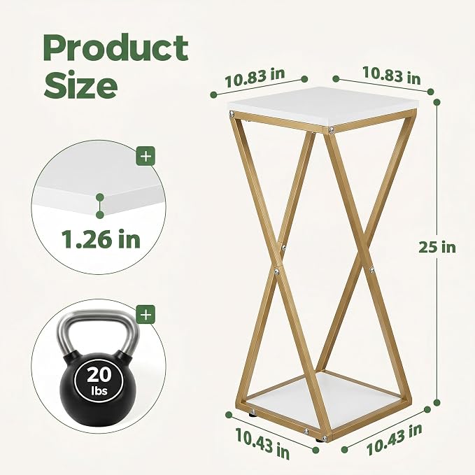 Bamworld Tall Plant Stand Indoor Corner Plant Shelf Tiered Plant Stand Wood Plant Table Heavy Duty Flower Pot Stands Metal Plant Holder for Living Room Bedroom Hallway(GOLD)