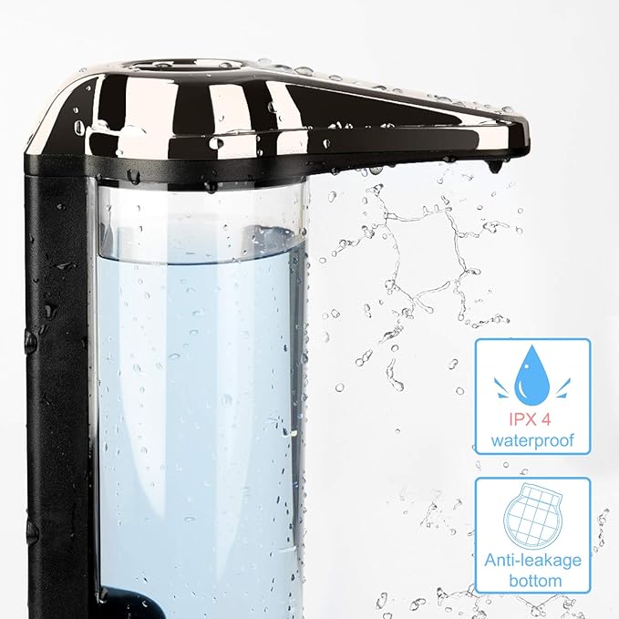 Secura 17oz / 500ml Premium Touchless Battery Operated Electric Automatic Soap Dispenser w/Adjustable Soap Dispensing Volume Control Dial (Dark Gunmetal) (Pack of 2)