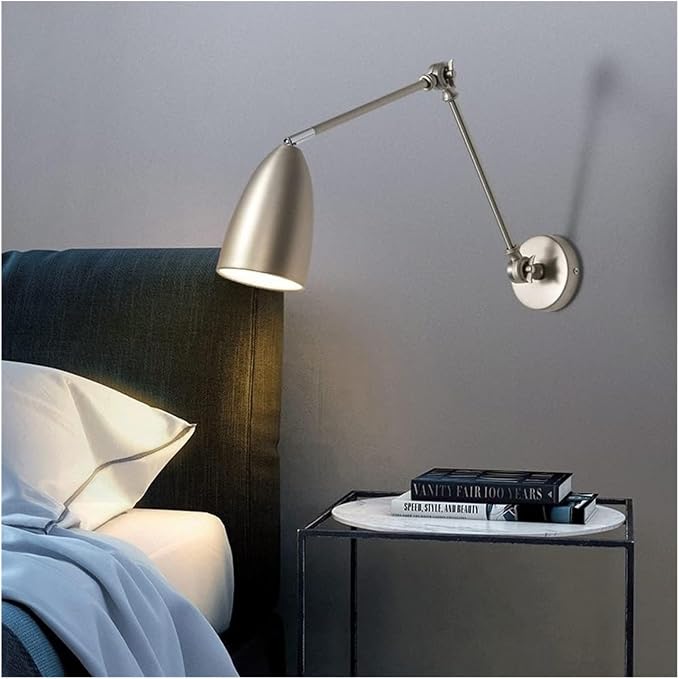 Adjustable Swing Arm Wall Sconce Reading Lamp, Retro Industrial Wall Mounted Lamp,Pendant Lighting Ceiling