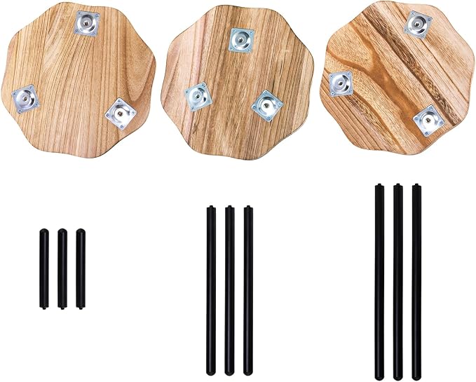 Frcctre 3 Pack Indoor Plant Stand, Wooden Mid Century Plant Stand Tall Plant Table Plant Holder Plant Riser for Flower Pots, Modern Home Decor Octagonal Shape Small Side End Table