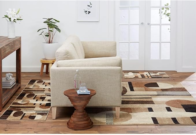 Home Dynamix Tribeca Jasmine Modern Area Rug, Abstract Brown/Beige 3 Piece Set