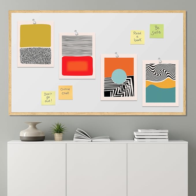 SIGNWIN Adhesive Canvas Poster Mid-Century Modern 1980s Geometric Color Blocks Abstract Shapes Illustrations Minimalism Decorative Rustic Cozy Zen for Living Room, Bedroom, Office - 8"x10"x 4