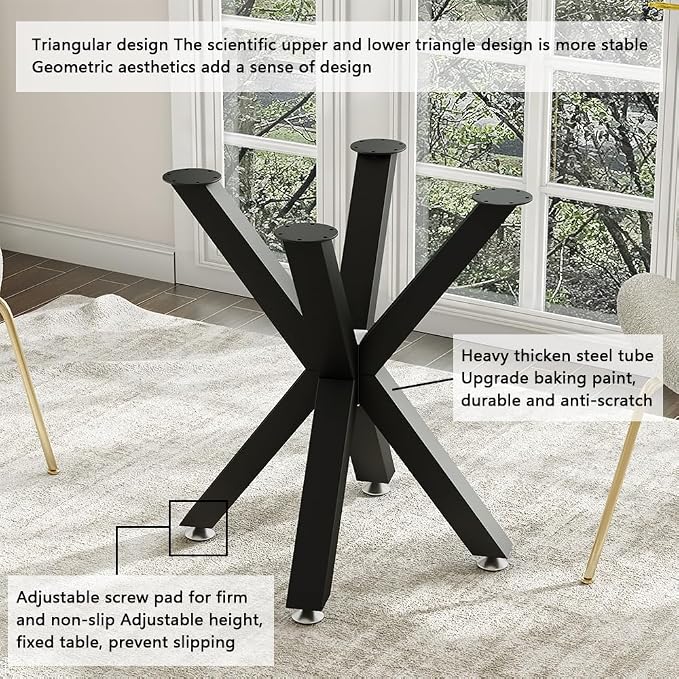 Modern Table Base 28" Metal Coffee Table Legs with Suction Cups, Desk Base for Marble,Glass,Wood Top, Set of 4 Furniture Legs for Home,Kitchen,DIY Bench Legs End Table
