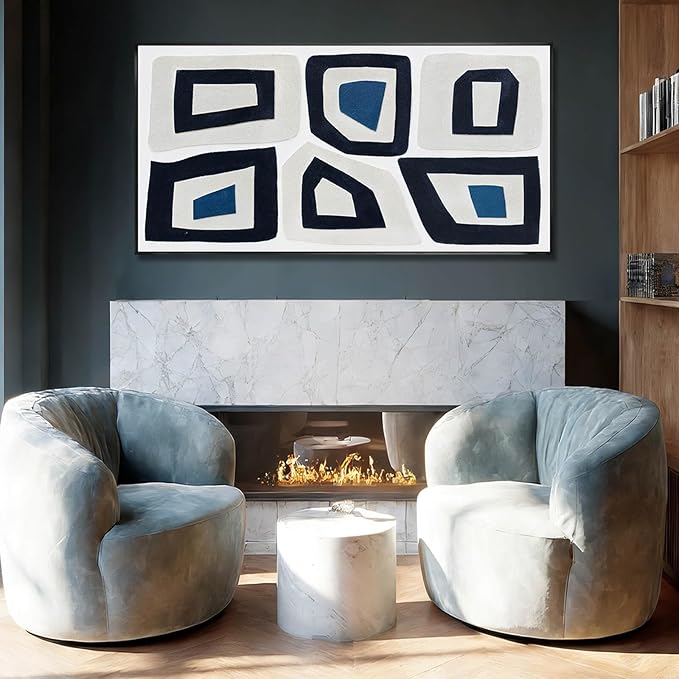 SOUGUAN Abstract Canvas Wall Art Line Oil Painting Modern Pictures 24"x48" Decorations for Bedroom Office Artwork Kitchen Poster