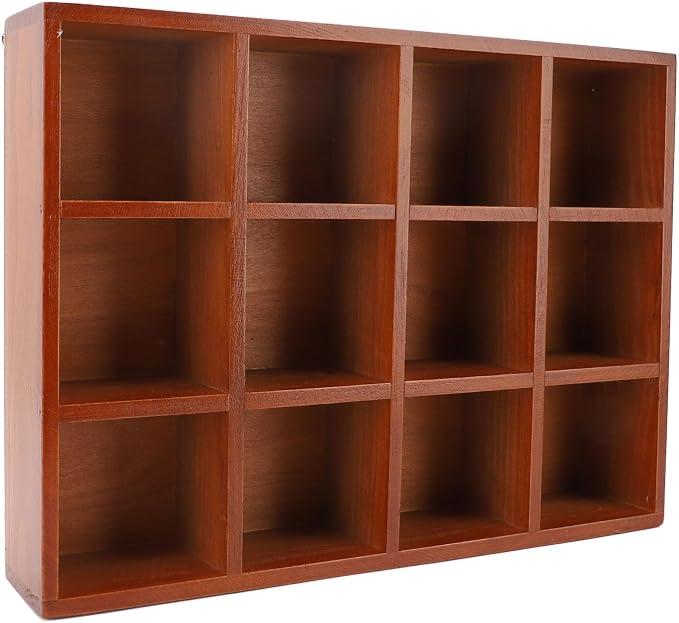 Omabeta Wood Desktop Organizer Vintage Multiple Compartments Storage Stationery Holder for Home and Office Solid Wood