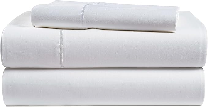LANE LINEN 100% Egyptian Cotton Twin Sheets Set, Soft & Comfy Luxury Hotel Style Thick Cotton Twin Bed Sheet Set, Fully Elasticized Reinforsed Seams No Pill Natural Cooling White Sheets