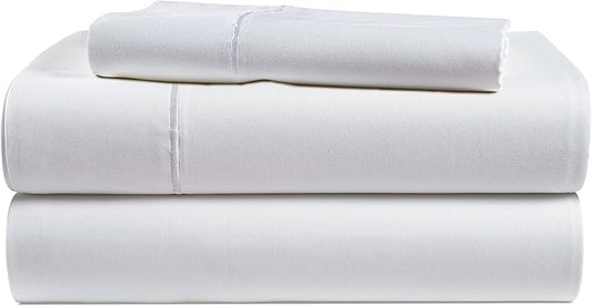 LANE LINEN 100% Egyptian Cotton Twin Sheets Set, Soft & Comfy Luxury Hotel Style Thick Cotton Twin Bed Sheet Set, Fully Elasticized Reinforsed Seams No Pill Natural Cooling White Sheets